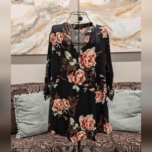 Floral Black Women's Top